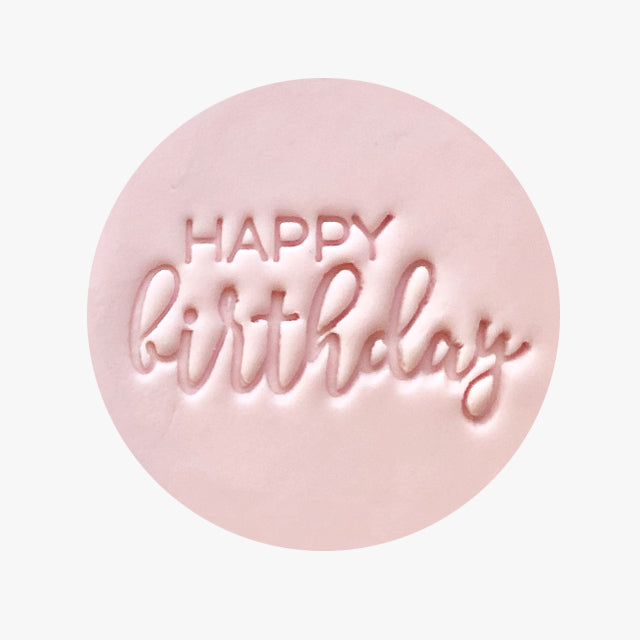 Stamp - Happy Birthday (cursive)